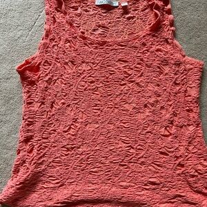 SNOSKINS textured crunch top. Orange sleeveless made USA